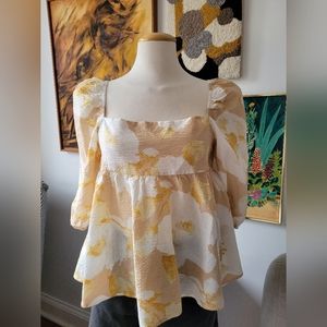 En Saison abstract floral blouse